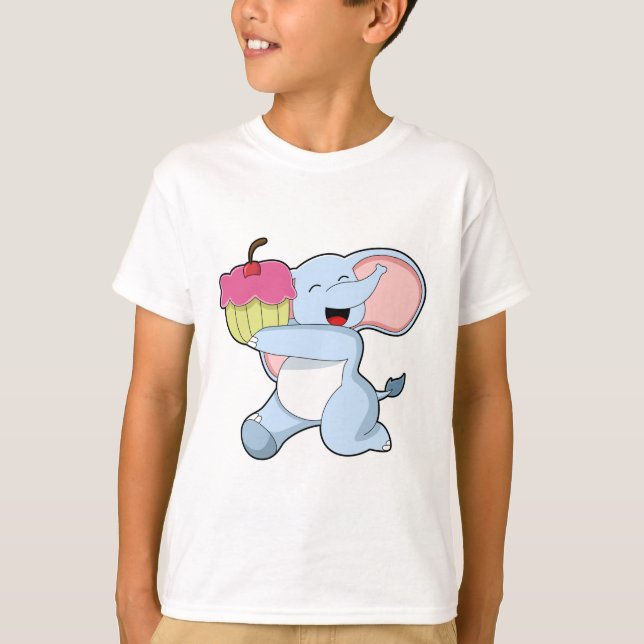 Camiseta Elefante con torta (Anverso)