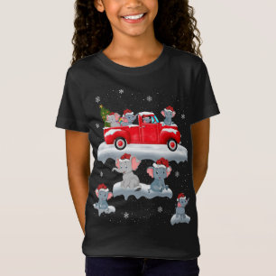 Camiseta Elefante conduciendo Árbol de Navidad Elefante Cam