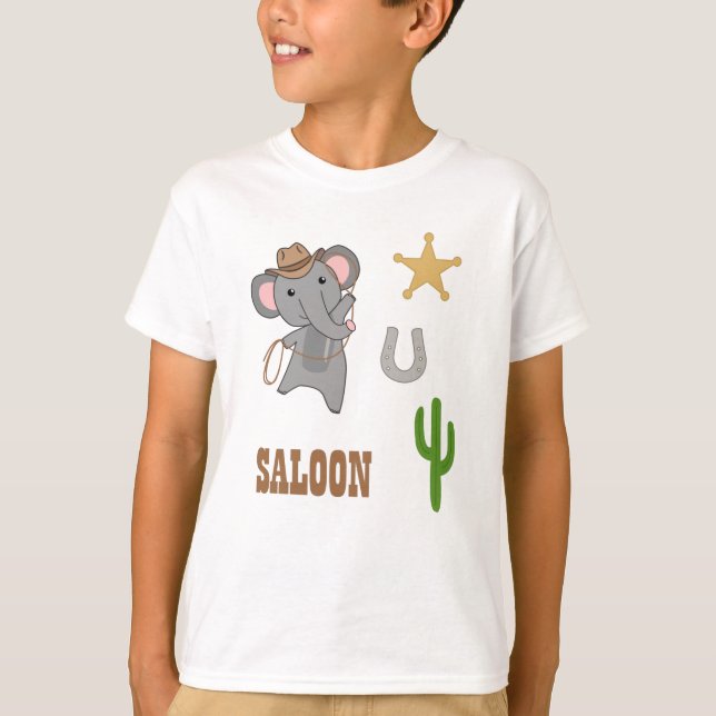 Camiseta Elefante Cowboy Lasso Elefantes del Oeste de Austr (Anverso)