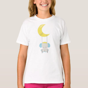 Camiseta Elefante Cuto, Elefante En Un Arco, Corona, Luna
