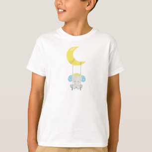 Camiseta Elefante Cuto, Elefante En Un Arco, Corona, Luna