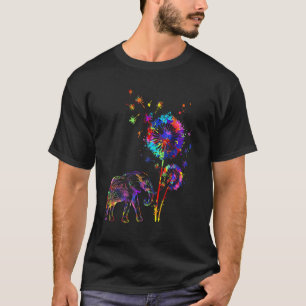 Camiseta Elefante Dandelion Flor Elephant Watercolor