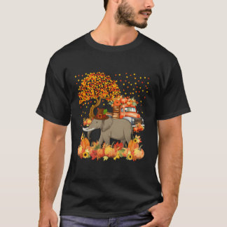 Camiseta Elefante de Acción de Gracias con calabazas de oto