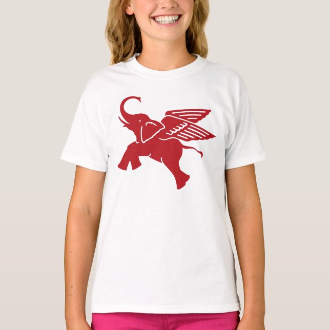 Camiseta Elefante de alas rojas (Anverso)
