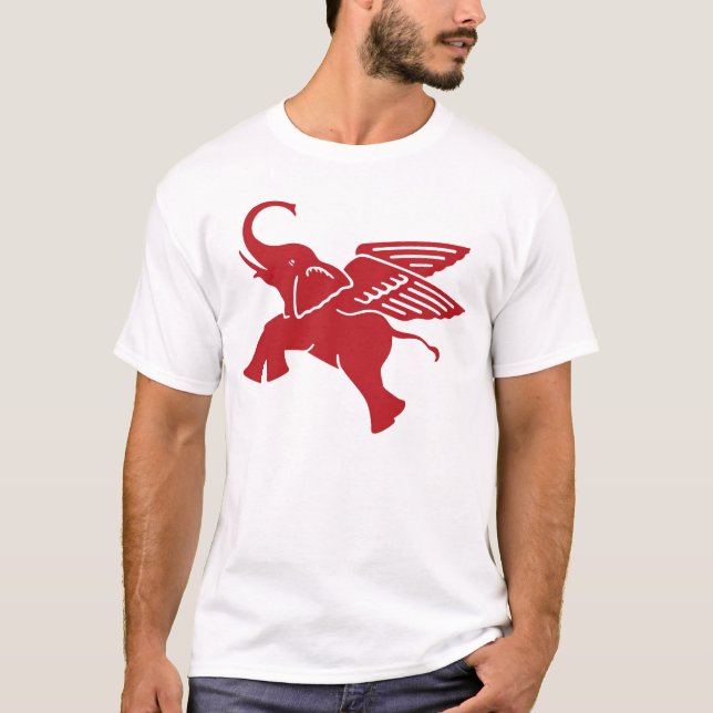 Camiseta Elefante de alas rojas (Anverso)