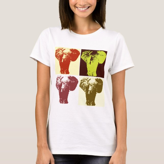 Camiseta Elefante de arte pop (Anverso)
