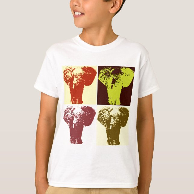 Camiseta Elefante de arte pop (Anverso)