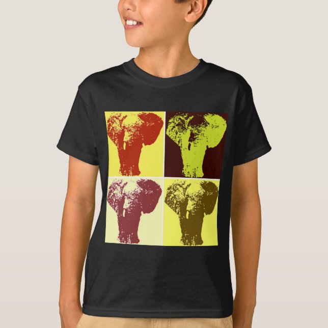 Camiseta Elefante de arte pop (Anverso)