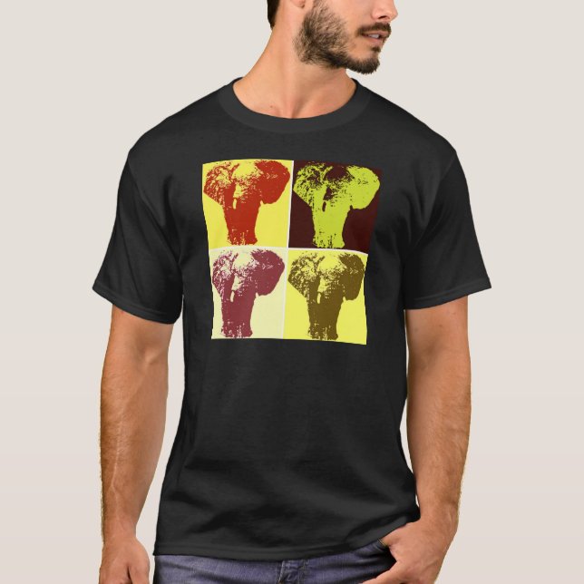 Camiseta Elefante de arte pop (Anverso)