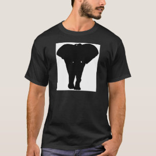 Camiseta Elefante de arte pop blanco y negro