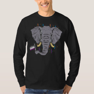 Camiseta Elefante De Bandera Asexual Lgbt Ace Pride Cosas A