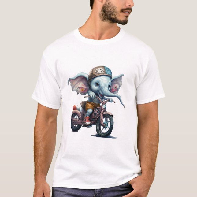 Camiseta Elefante de bicicleta (Anverso)