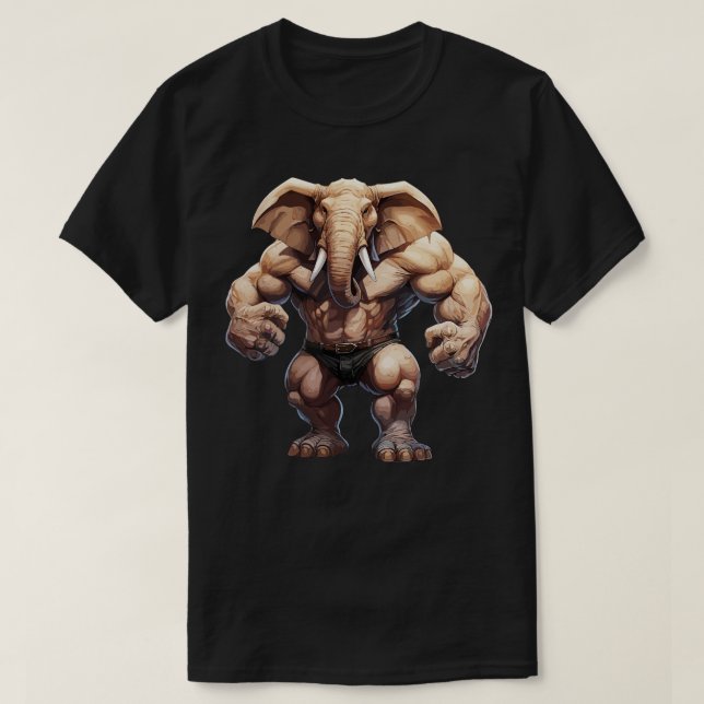 Camiseta Elefante de Bodybuilder (Diseño del anverso)