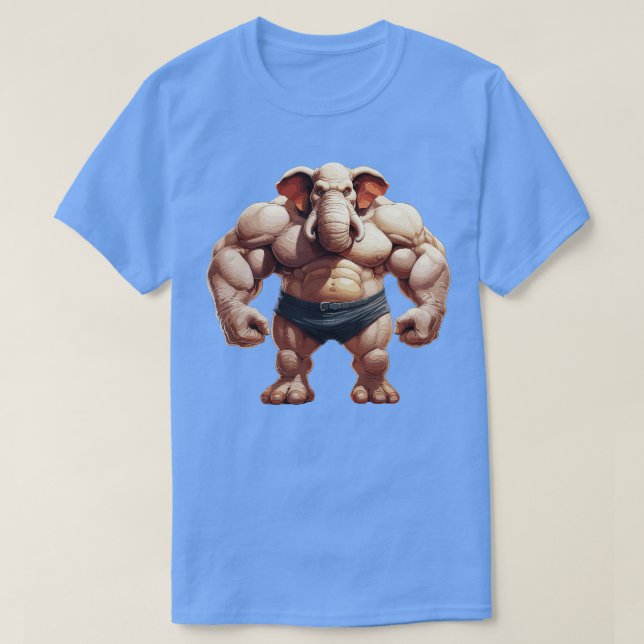 Camiseta Elefante de Bodybuilder 3 (Diseño del anverso)