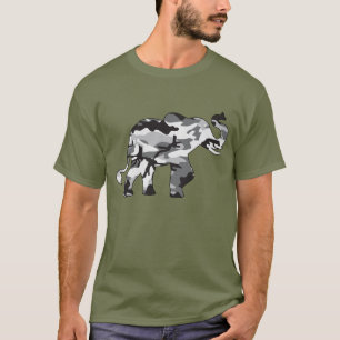 Camiseta Elefante de camuflaje gris