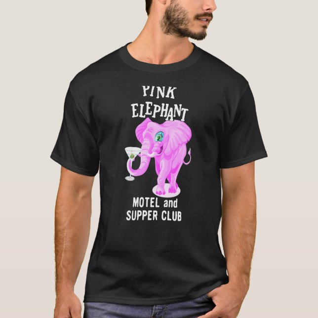 Camiseta Elefante De Color Rosa Con Cristal Martini (Anverso)