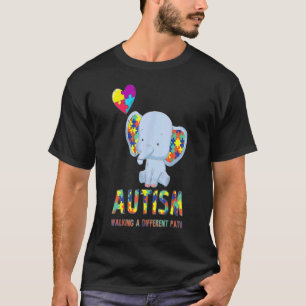 Camiseta Elefante de Conciencia sobre el Autismo Caminando