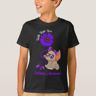 Camiseta Elefante de Conciencia sobre Epilepsia Fe Esperanz