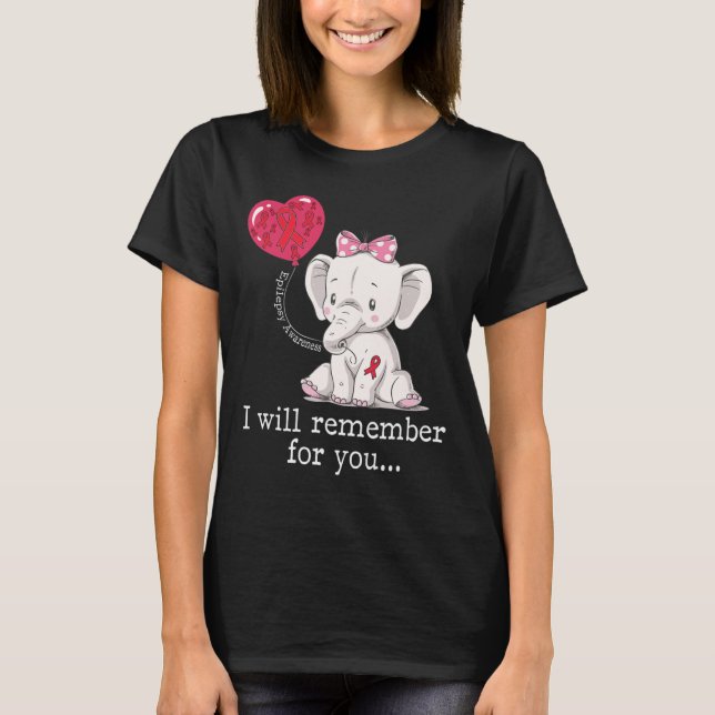 Camiseta Elefante de Conciencia sobre la Epilepsia (Anverso)