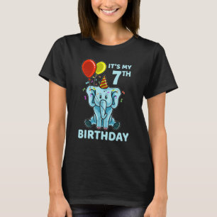 Camiseta Elefante de cumpleaños 7 niños es mi Fiesta de cum