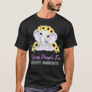Camiseta Elefante De Día Púrpura Que Uso Para Epilepsia Awa