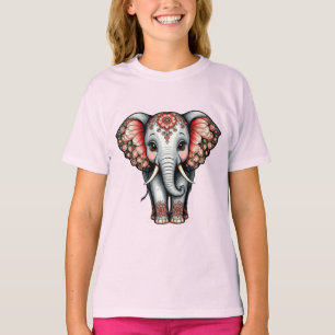 Camiseta Elefante de Dibujos Animados Decorativo