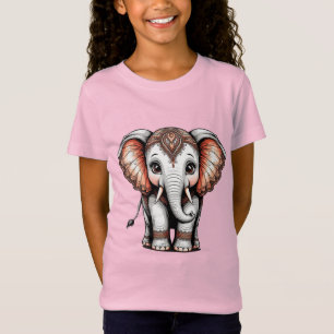 Camiseta Elefante de Dibujos Animados Decorativo