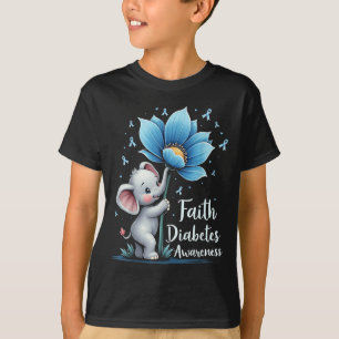 Camiseta Elefante de fe baja Diabetes Sensibilización Retro