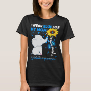 Camiseta Elefante De Girasol Que Uso Azul Para Mi Mamá Diab