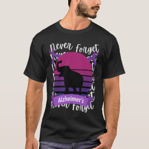 Camiseta Elefante de la conciencia de Alzheimer retro morad