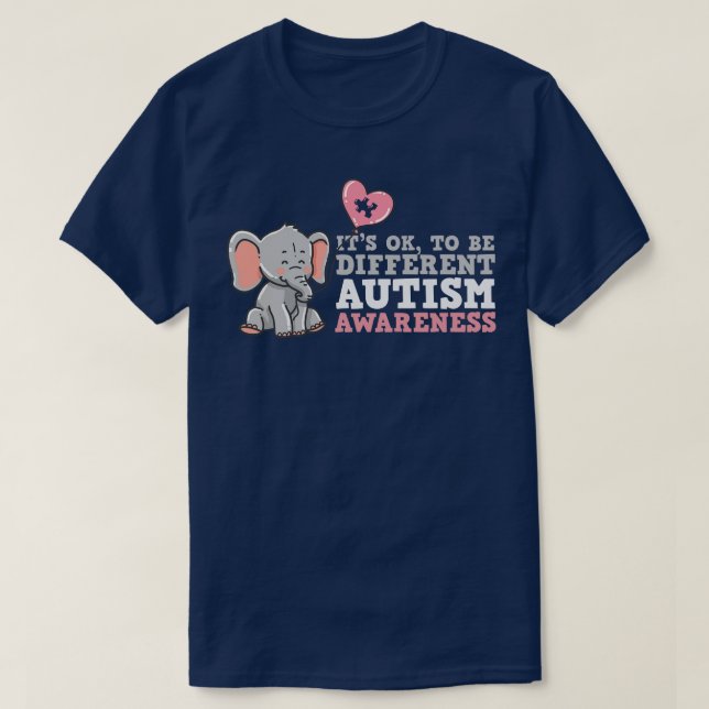 Camiseta Elefante de la conciencia del autismo (Diseño del anverso)