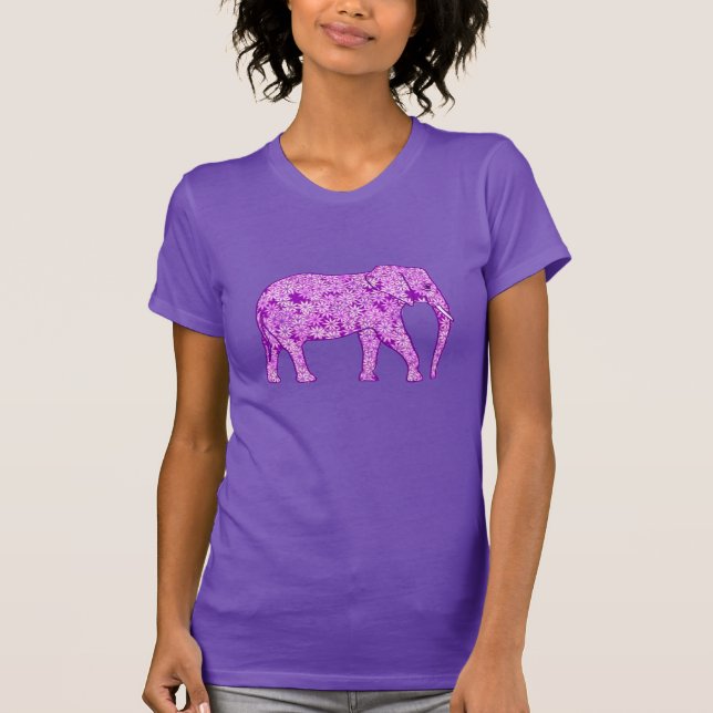 Camiseta Elefante de la flor - púrpura amethyst (Anverso)