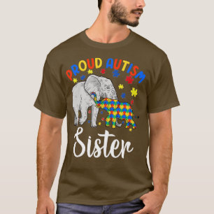 Camiseta elefante de la hermana del autismo orgulloso