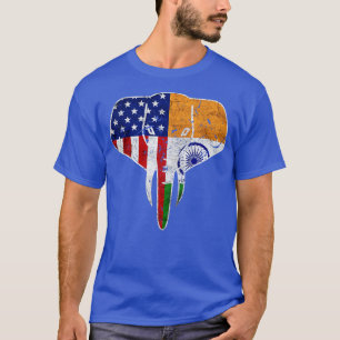 Camiseta Elefante de la India con bandera de Estados Unidos