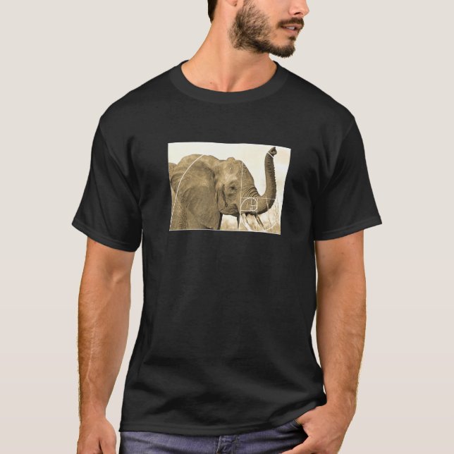 Camiseta Elefante de la relación dorada de matemáticas espi (Anverso)