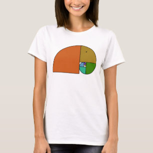 Camiseta Elefante de la Relación Dorada - Espiral de Fibona