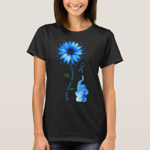 Camiseta Elefante de lazo azul claro de concienciación infa