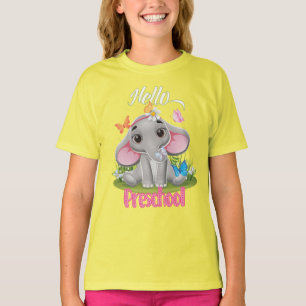 Camiseta Elefante de mariposa en la escuela