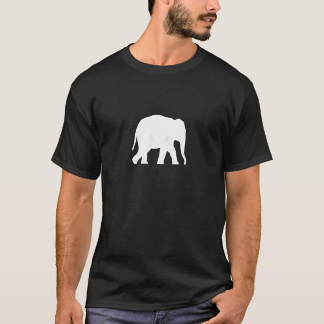 Camiseta Elefante De Moda Y Agradable Para Un Chica (Anverso)