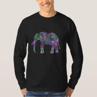 elefante de neón floral tribal colorido