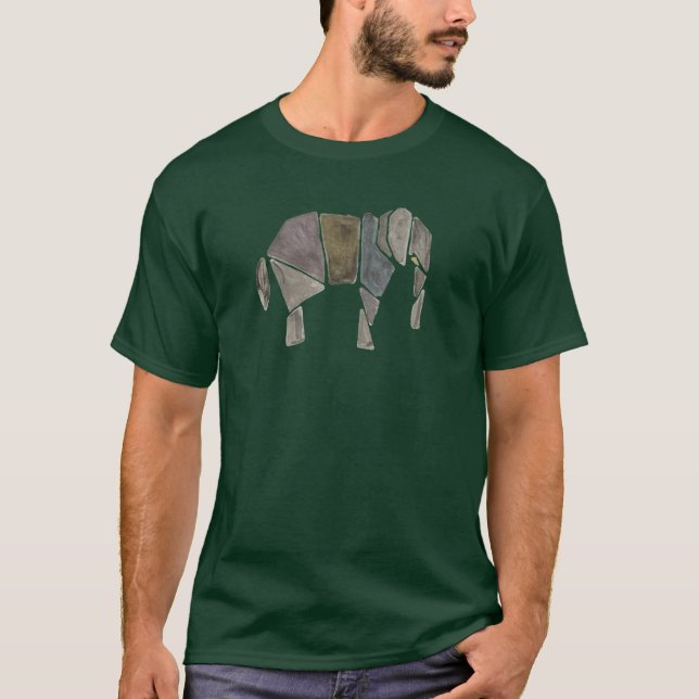Camiseta Elefante de Origami Acuarela (Anverso)