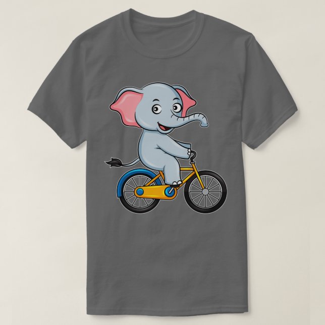 Camiseta Elefante De Regalo Infantil Conduciendo Con Una Bi (Diseño del anverso)