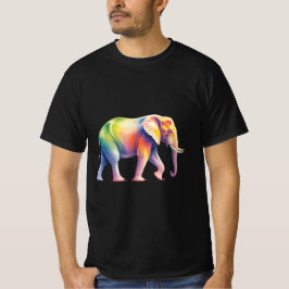 Camiseta Elefante de Safari Arcoíris Vibrante