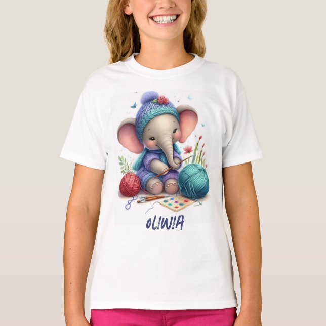 Camiseta elefante de tejido acuático (Anverso)