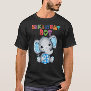 Camiseta Elefante de tercer cumpleaños Eleph con tema de ed