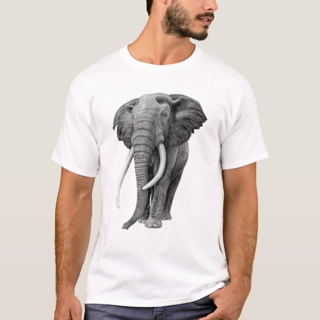 Camiseta Elefante de toros - Dibujo a lápiz (Anverso)
