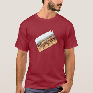 Camiseta Elefante de vida silvestre africano pinchado rojo