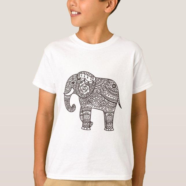 Camiseta Elefante decorativo del estilo (Anverso)