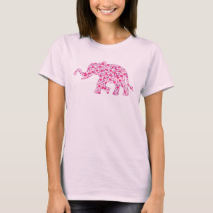Camiseta Elefante del corazón rosado