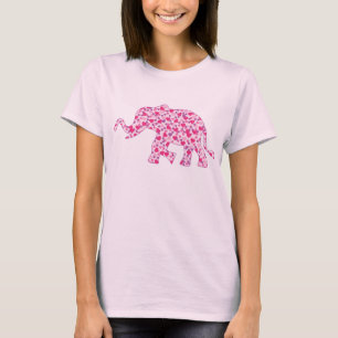 Camiseta Elefante del corazón rosado